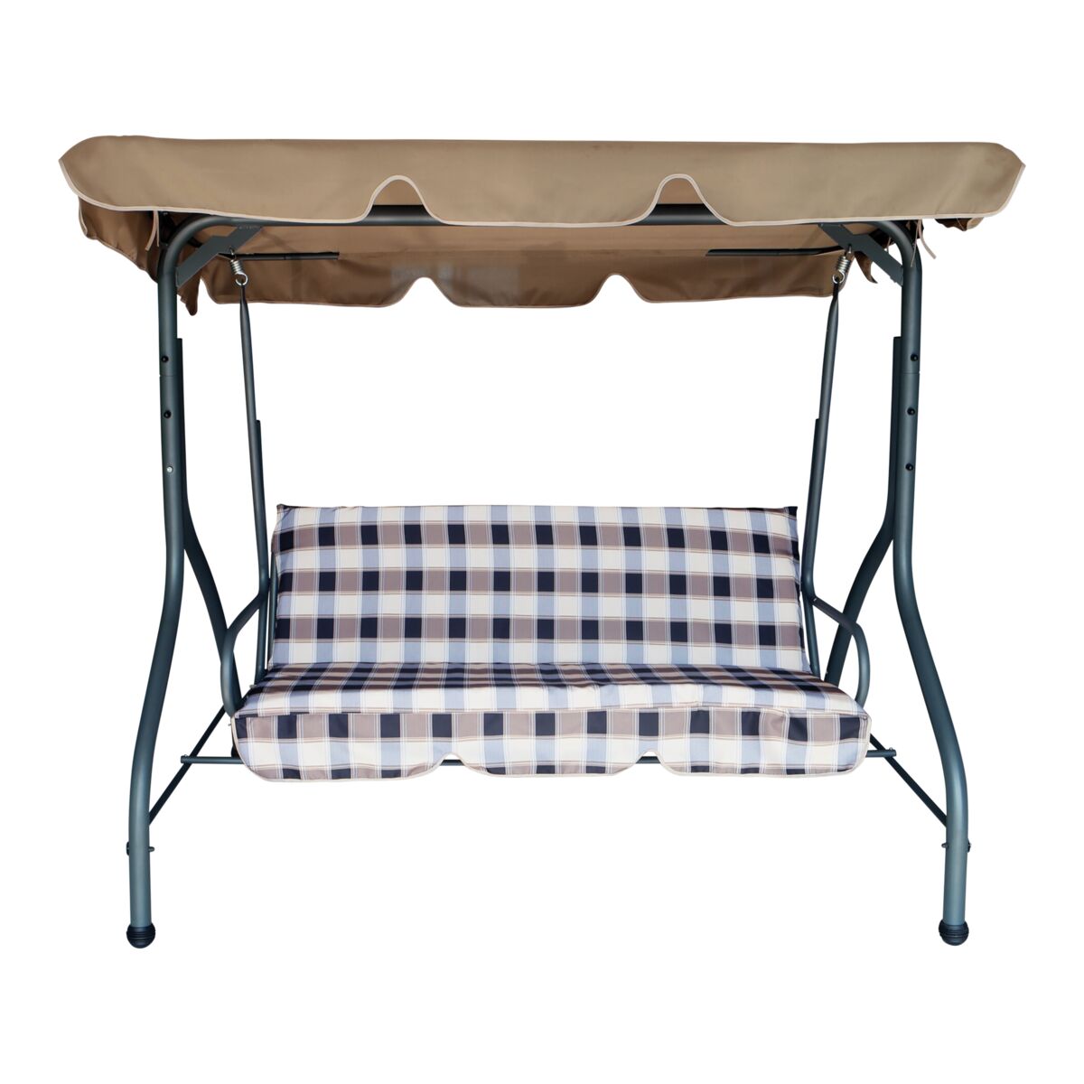 LIVING ACCENTS 3Seater Steel Frame Swing with Cushion Swings Outdoor Furniture Outdoor